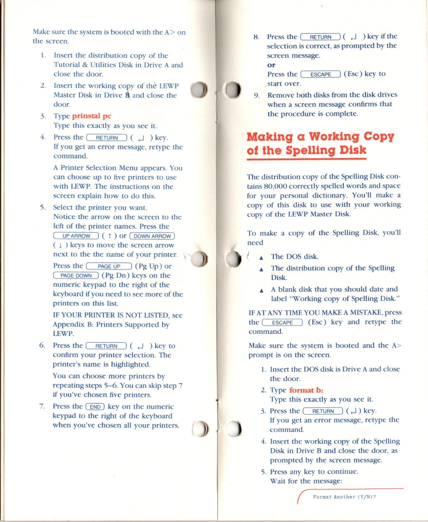 making a working copy of the spelling disk