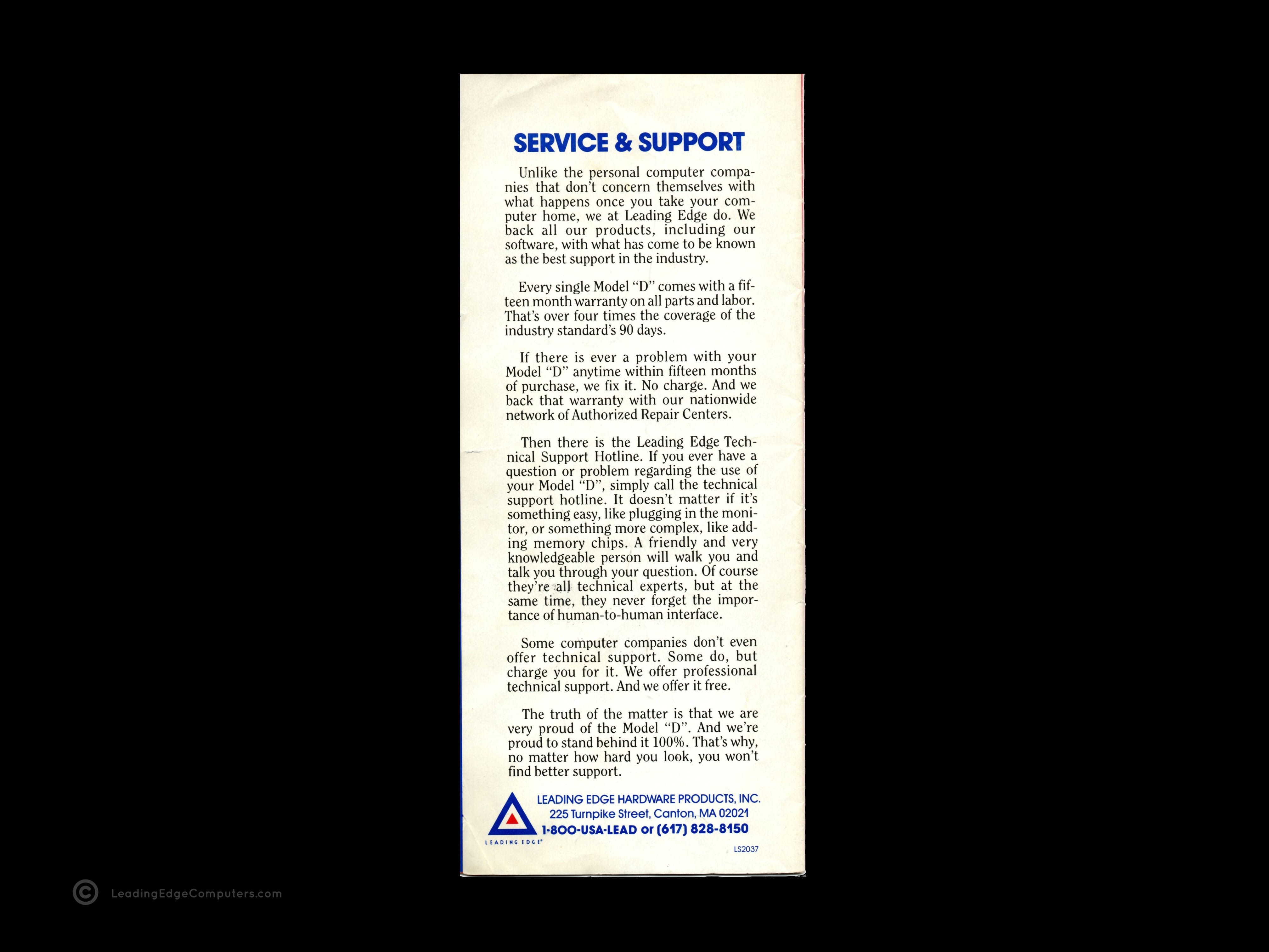 model d brochure