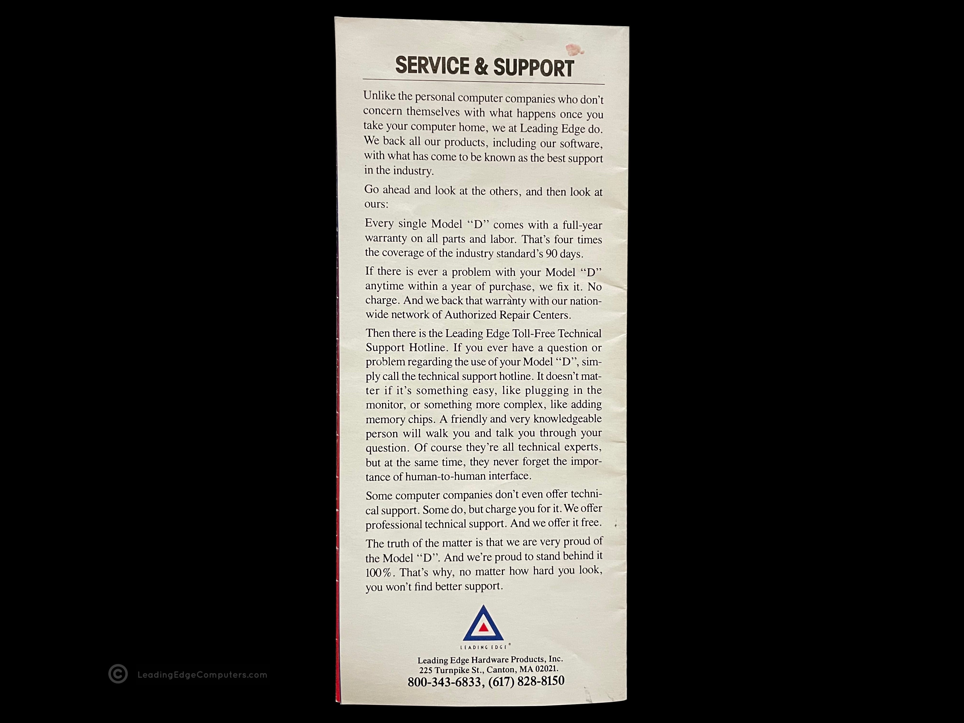 model d personal computer brochure