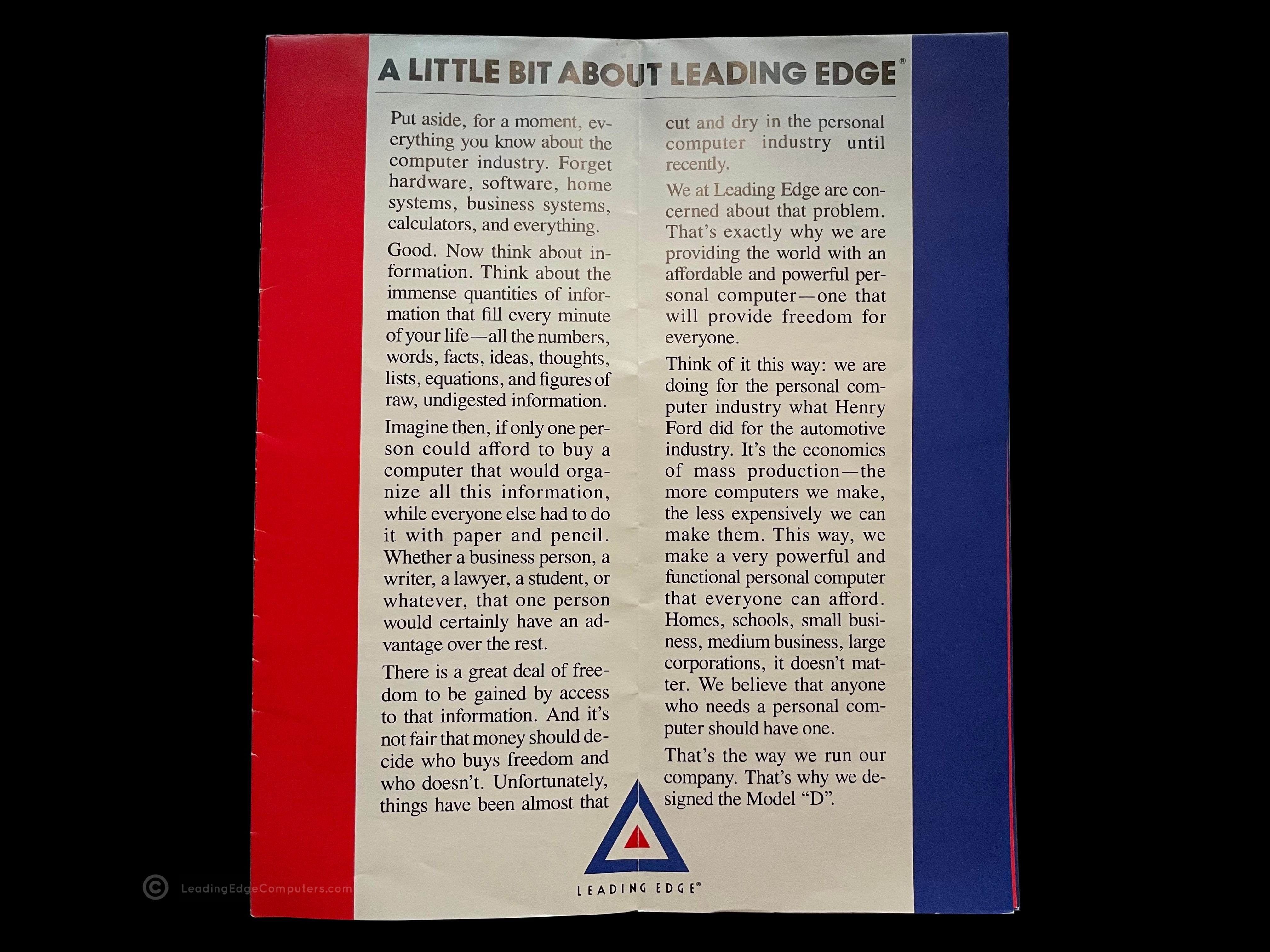 model d personal computer brochure
