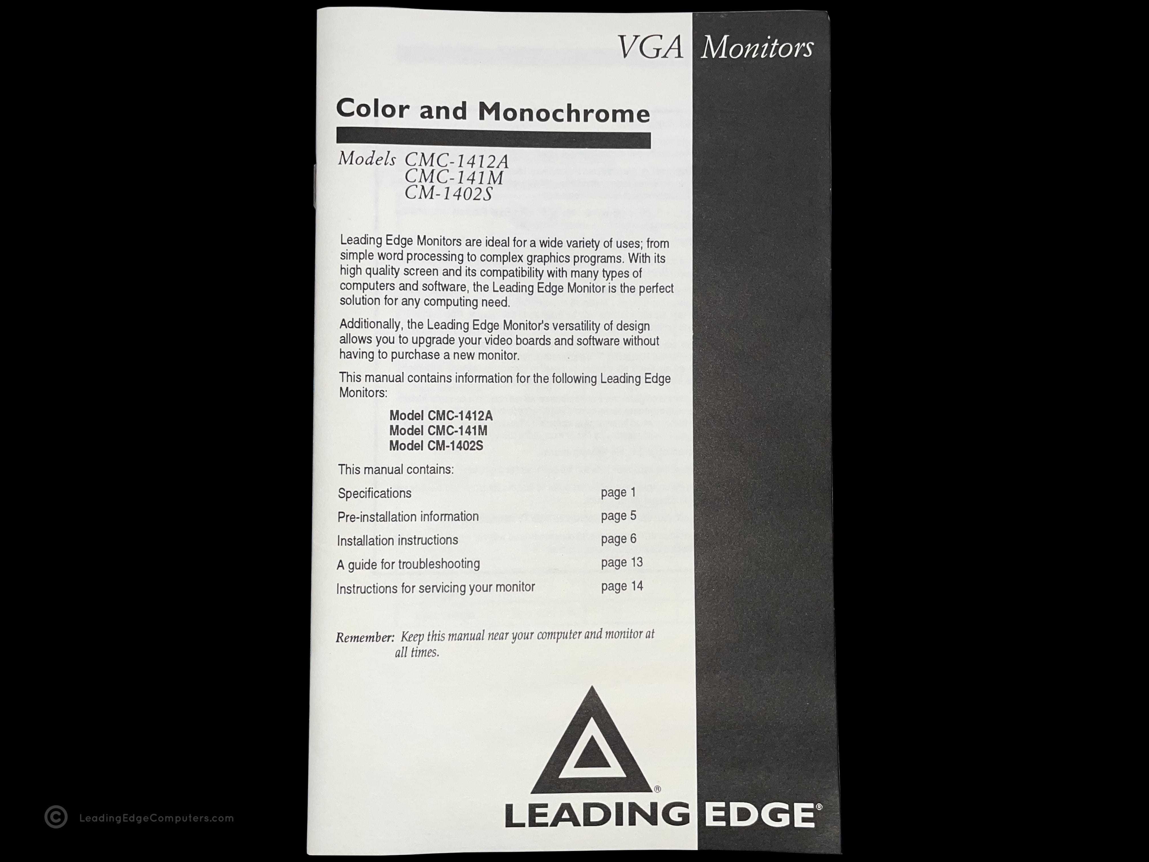 vga monitors manual