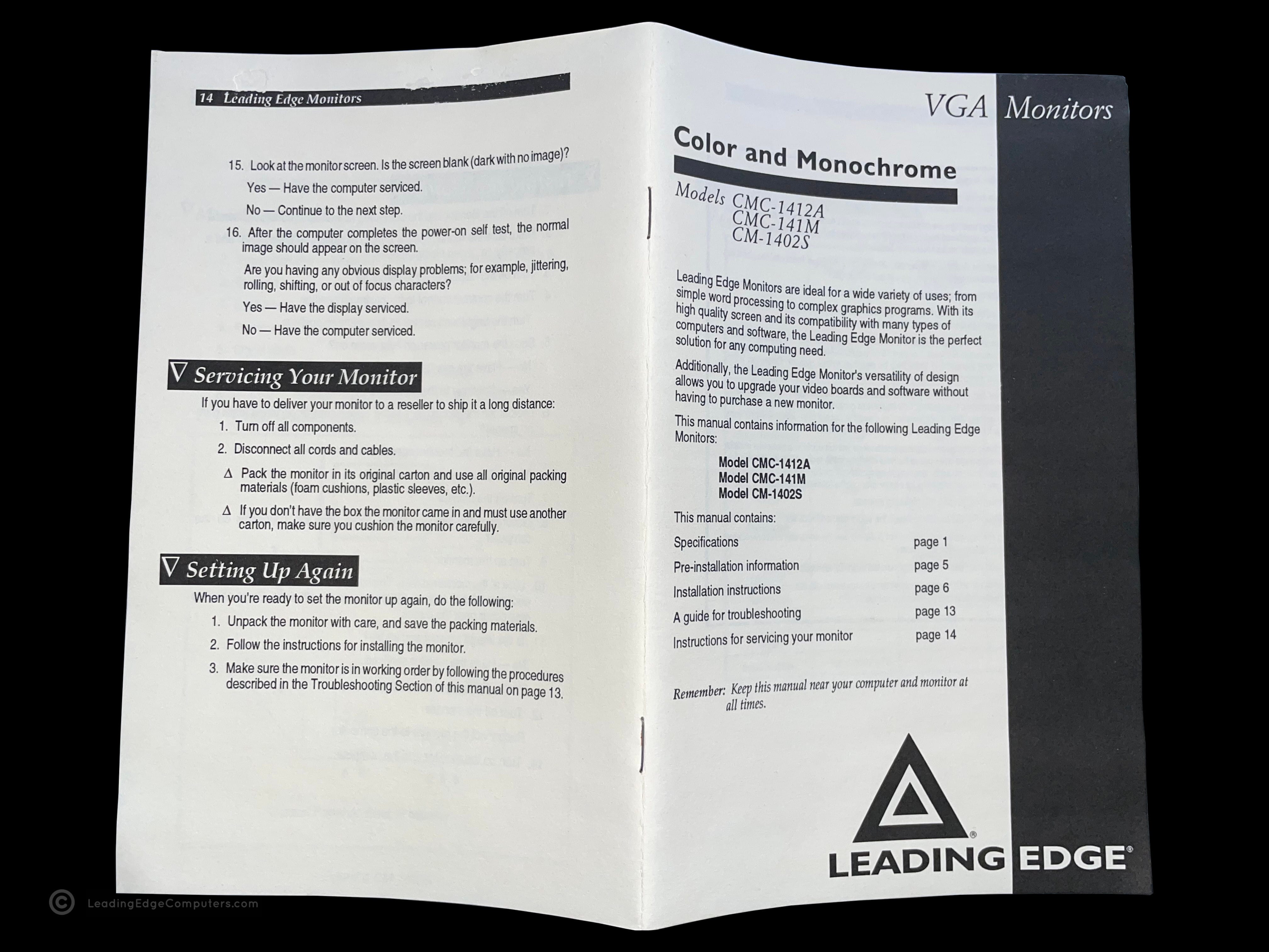 vga monitors manual