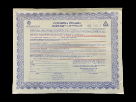 the front of a consumer channel warranty certificate