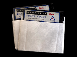 two 5.25 inch geoworks desktop manager disks