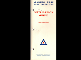 word processing installation guide brochure which can be placed into the manual's three ring binder
