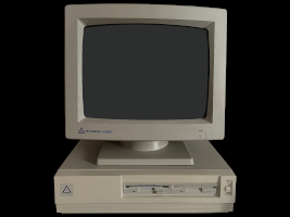 model d86 computer with a CMC 1412A monitor set atop
