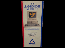 model d brochure showing the computer paired with a dr-1240 amber screen monitor