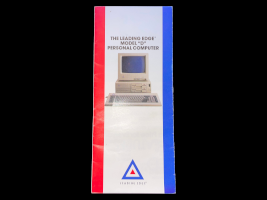 model d personal computer brochure with a model d, dr-1240 monitor, and dc-2014 keyboard pictured on the front