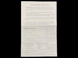 software Fullfilment offer certificate waiting to be filled in by a customer for physical copies of their pre-installed software
